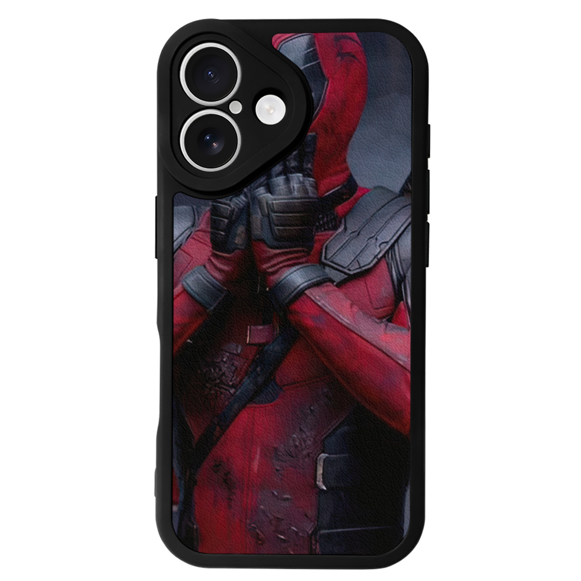 （画像用） Deadpool デッドプール 【iPhone 16シリーズ対応】シリコンスマホケース（レザー調） 材質：シリコン